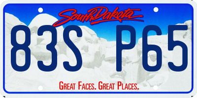 SD license plate 83SP65