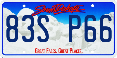 SD license plate 83SP66