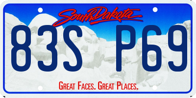 SD license plate 83SP69