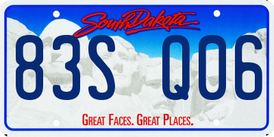 SD license plate 83SQ06