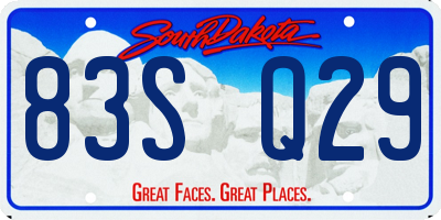 SD license plate 83SQ29