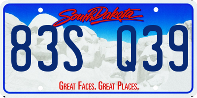 SD license plate 83SQ39