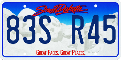 SD license plate 83SR45