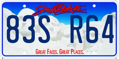 SD license plate 83SR64