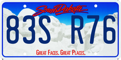 SD license plate 83SR76