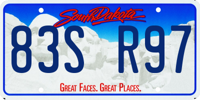 SD license plate 83SR97