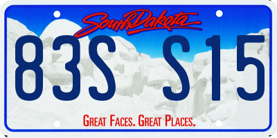 SD license plate 83SS15