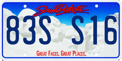 SD license plate 83SS16