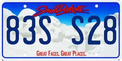 SD license plate 83SS28