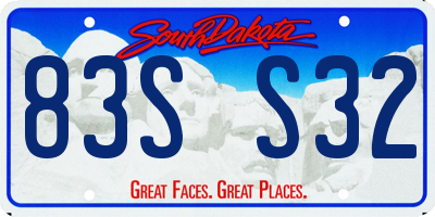 SD license plate 83SS32
