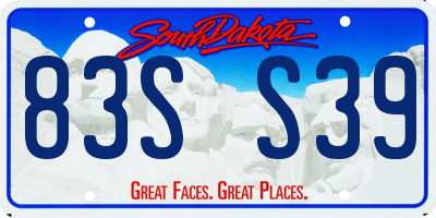 SD license plate 83SS39