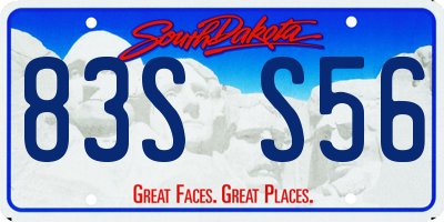SD license plate 83SS56