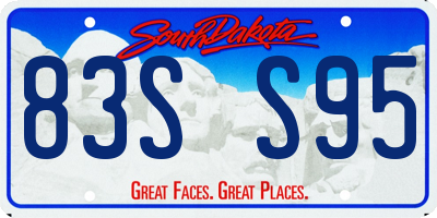 SD license plate 83SS95