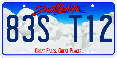 SD license plate 83ST12