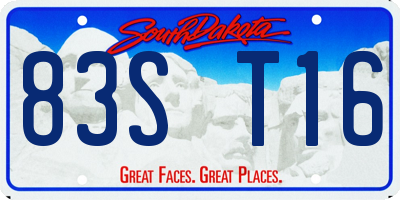 SD license plate 83ST16