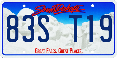 SD license plate 83ST19