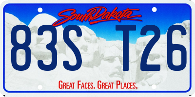 SD license plate 83ST26