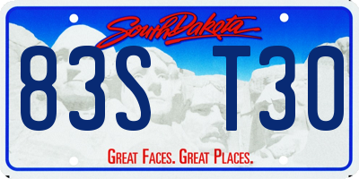 SD license plate 83ST30