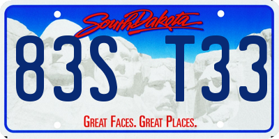 SD license plate 83ST33