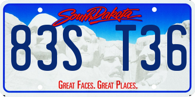 SD license plate 83ST36