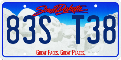 SD license plate 83ST38