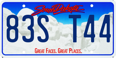 SD license plate 83ST44
