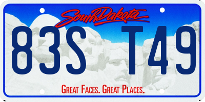 SD license plate 83ST49