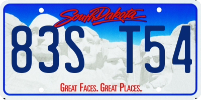 SD license plate 83ST54
