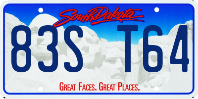 SD license plate 83ST64