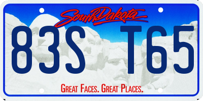 SD license plate 83ST65