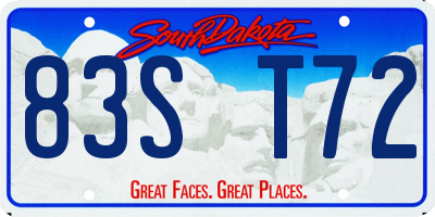 SD license plate 83ST72