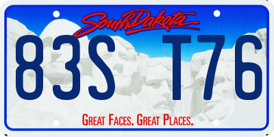 SD license plate 83ST76