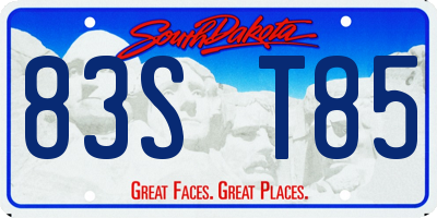 SD license plate 83ST85