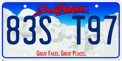 SD license plate 83ST97