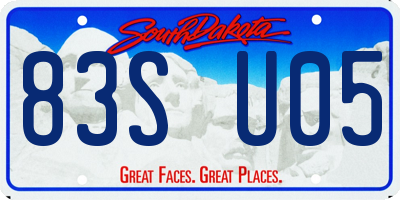 SD license plate 83SU05