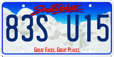 SD license plate 83SU15