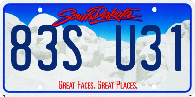 SD license plate 83SU31