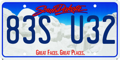 SD license plate 83SU32