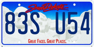 SD license plate 83SU54