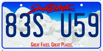 SD license plate 83SU59