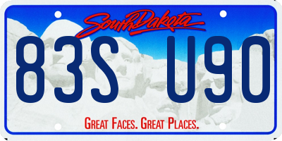 SD license plate 83SU90