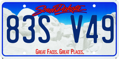 SD license plate 83SV49
