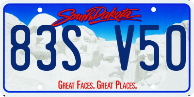 SD license plate 83SV50