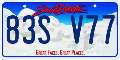 SD license plate 83SV77