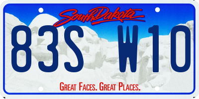 SD license plate 83SW10