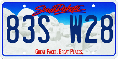 SD license plate 83SW28
