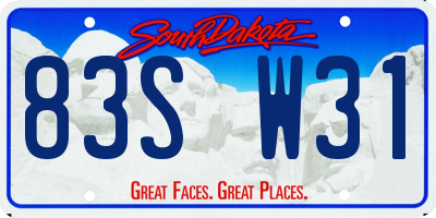 SD license plate 83SW31