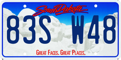SD license plate 83SW48