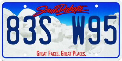 SD license plate 83SW95