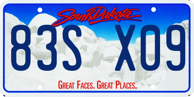 SD license plate 83SX09
